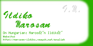 ildiko marosan business card